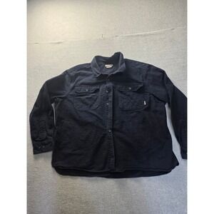 Eddie Bauer Mens XL Navy Blue Flannel Long Sleeve Button Down Shirt 100% Cotton